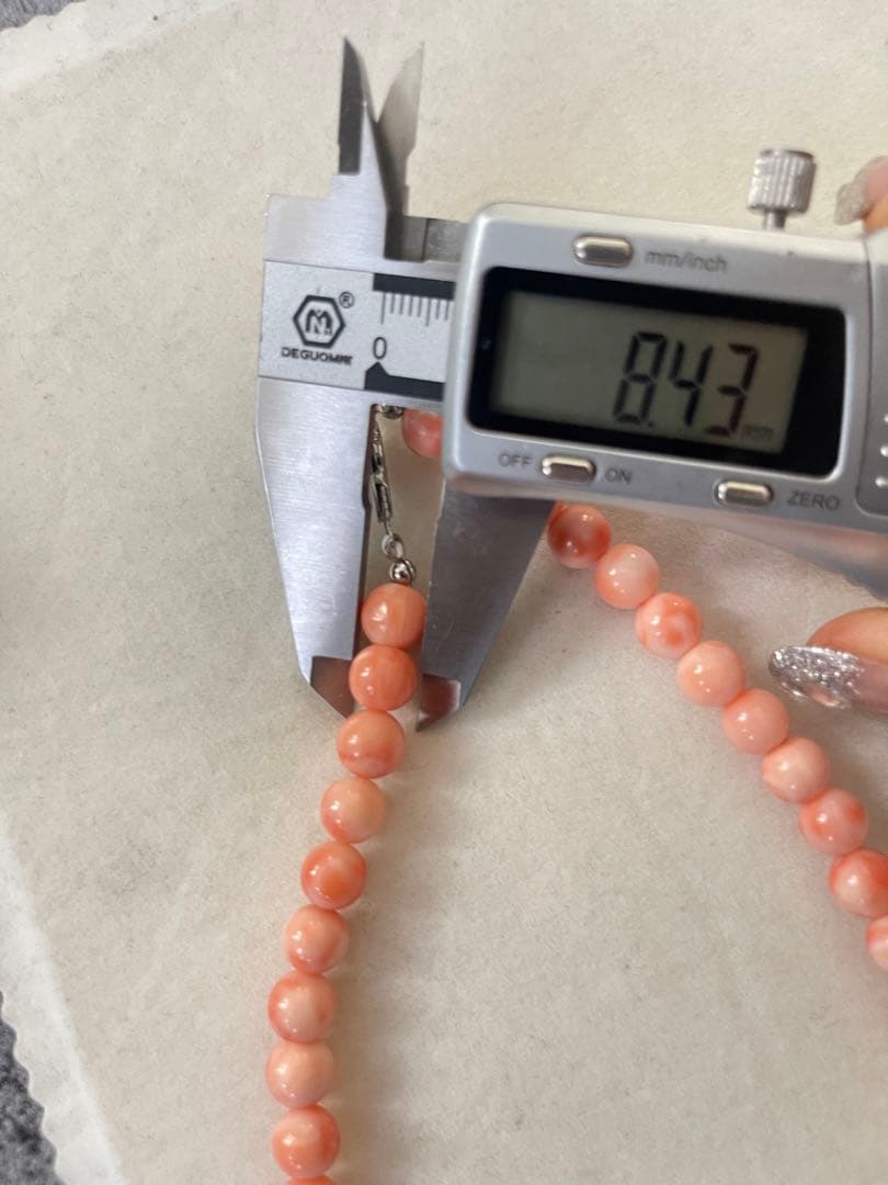 珊瑚サンゴネックレス8.4mm、重约41.5g