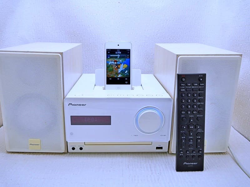 ★稼働美品　パイオニアCD ミニコンポ X-CM31-W　第四世代i-pod付き