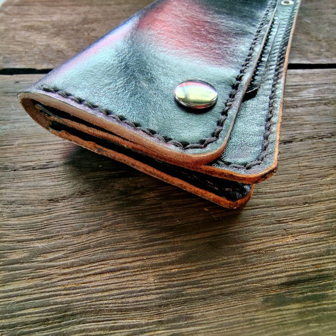 トラッカーウォレット 手染め黒 ロングタイプ