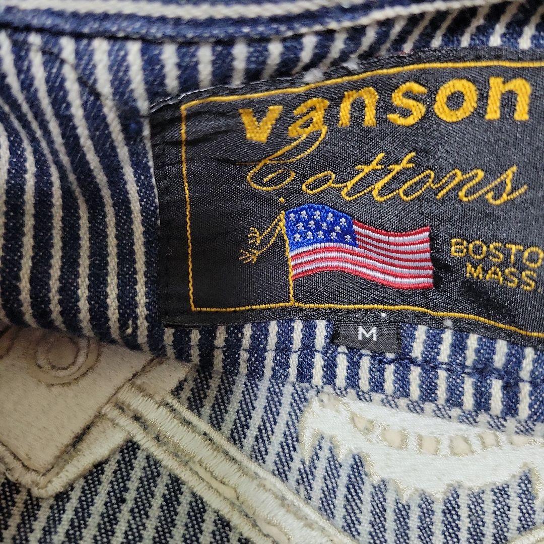 VANSON ストライプ オーバーオール