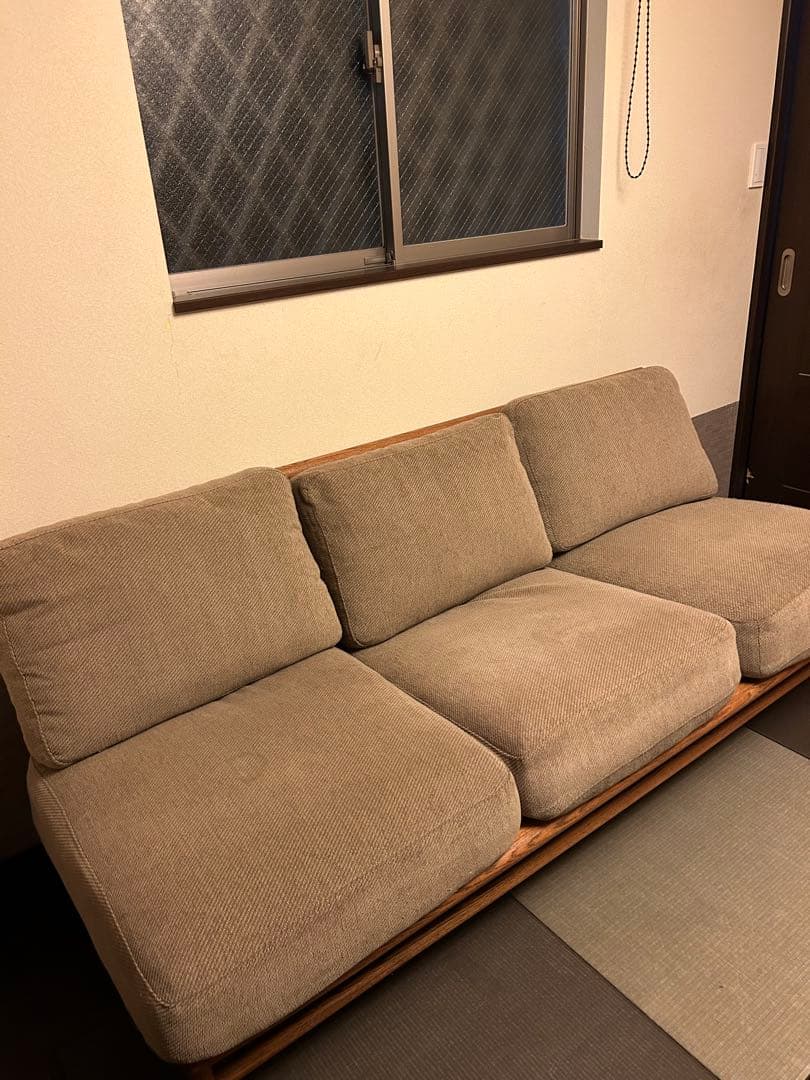 モモナチュラル　クラウドソファ 3人掛けソファ