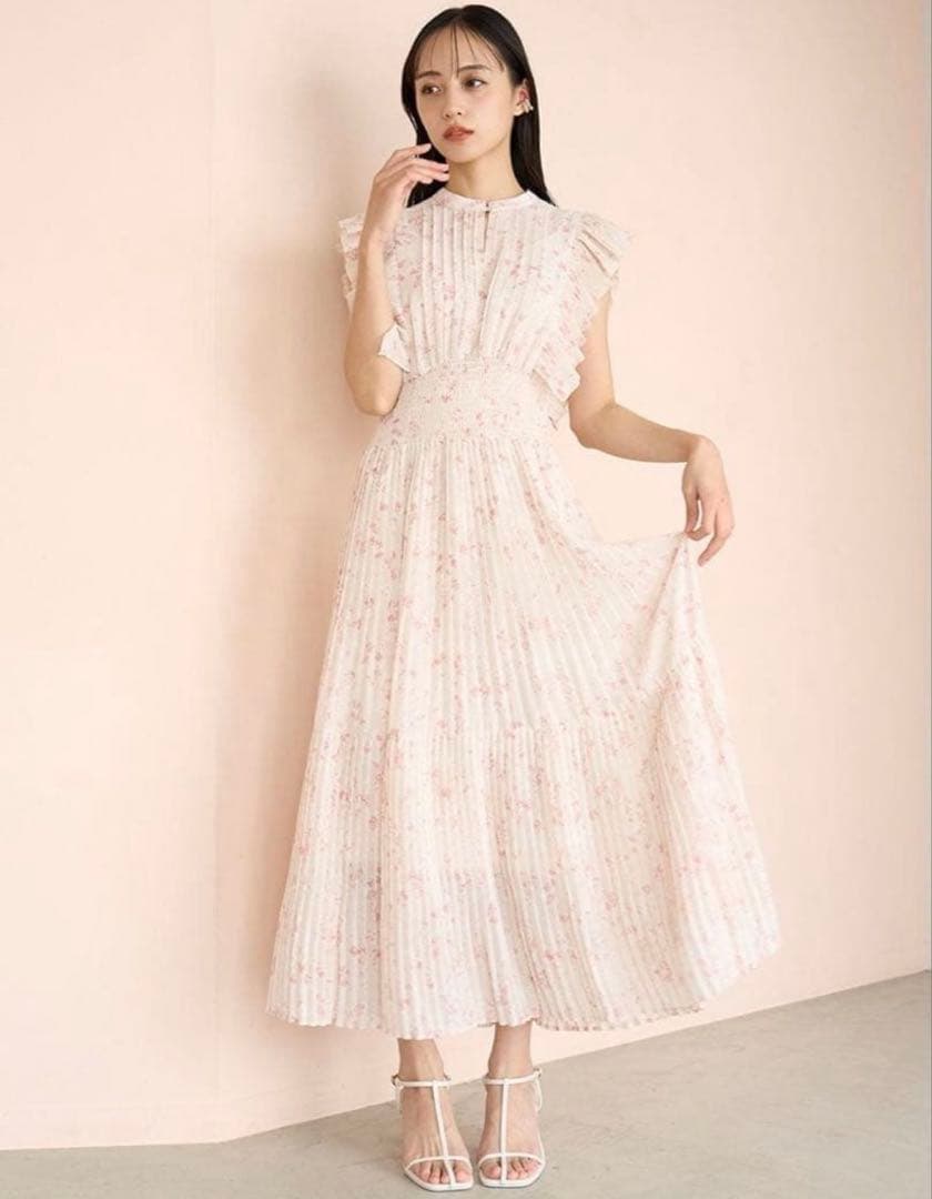 SNIDEL Sustainableフリルワンピース ピンク