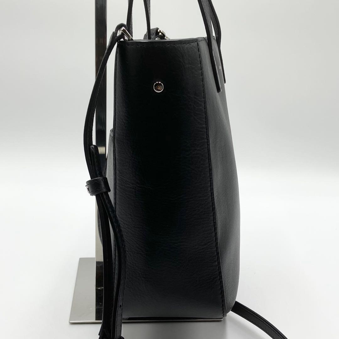 未使用級　アニエスベー　Lucy トートバッグ　2way レザー　ブラック