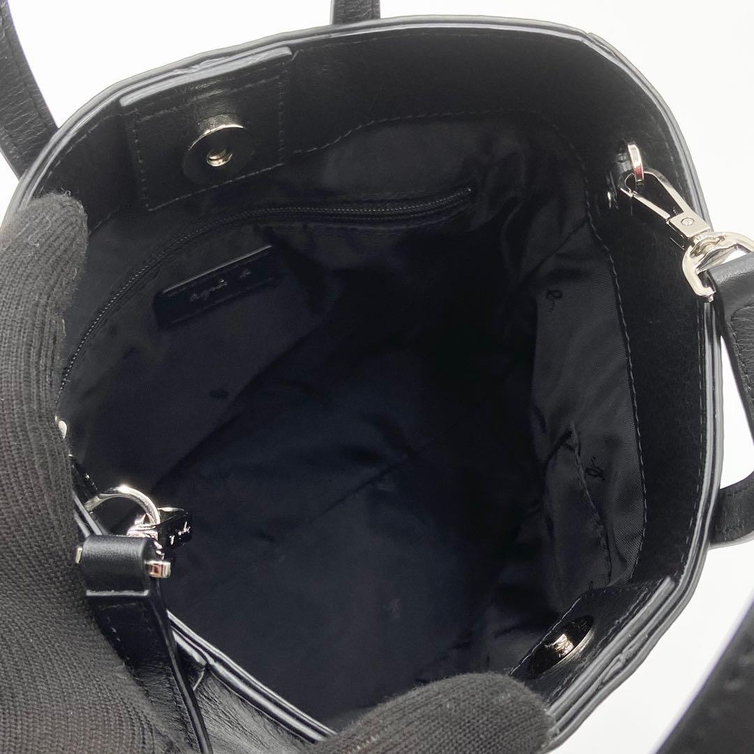 未使用級　アニエスベー　Lucy トートバッグ　2way レザー　ブラック