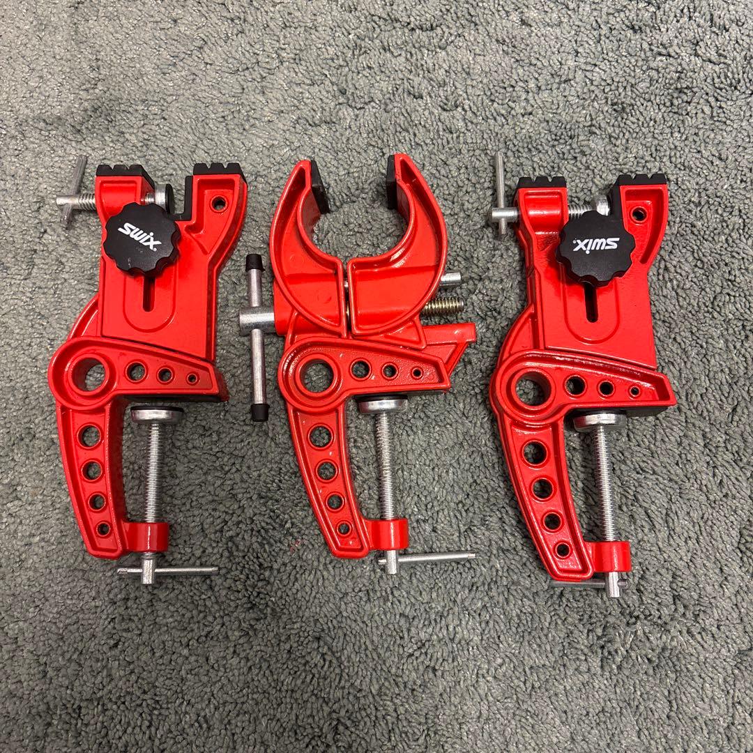 Swix スキー用クランプ 3個セット レッド