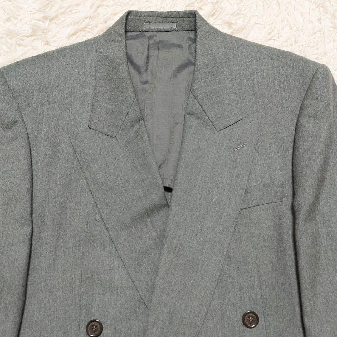 【美品】 高級カシミヤ　LANVIN　ランバン　スーツ　ダブル　総裏地　XL相当