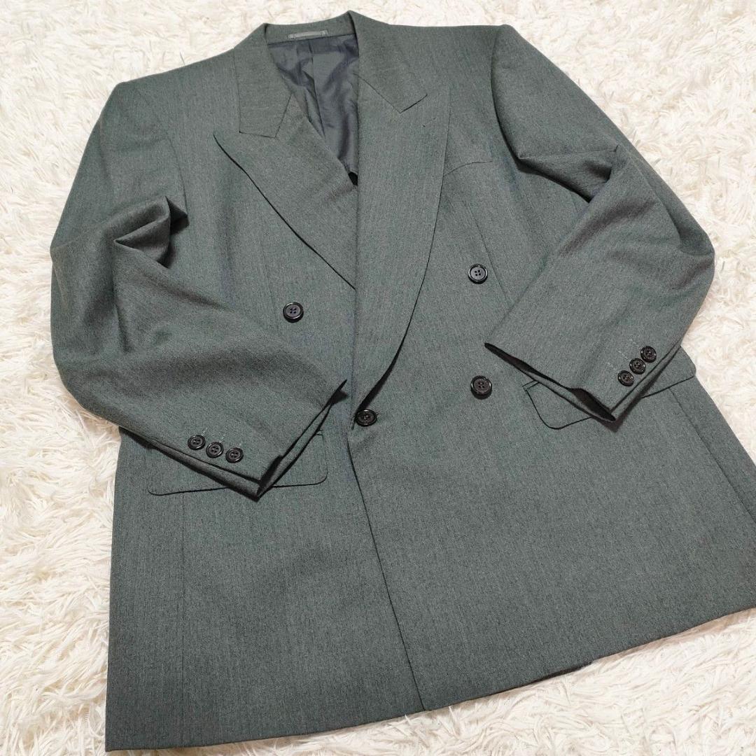 【美品】 高級カシミヤ　LANVIN　ランバン　スーツ　ダブル　総裏地　XL相当