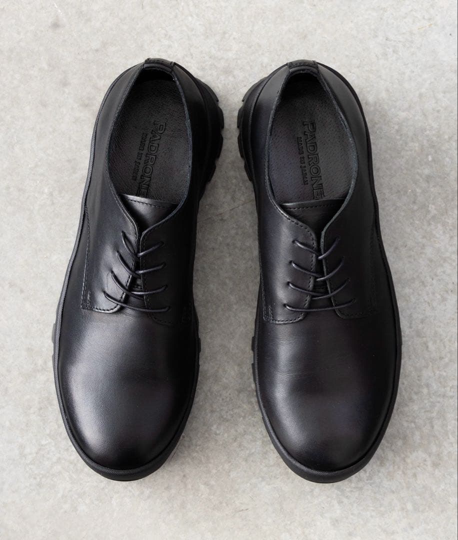 【PADRONE】DERBY PLAIN TOE SHOES