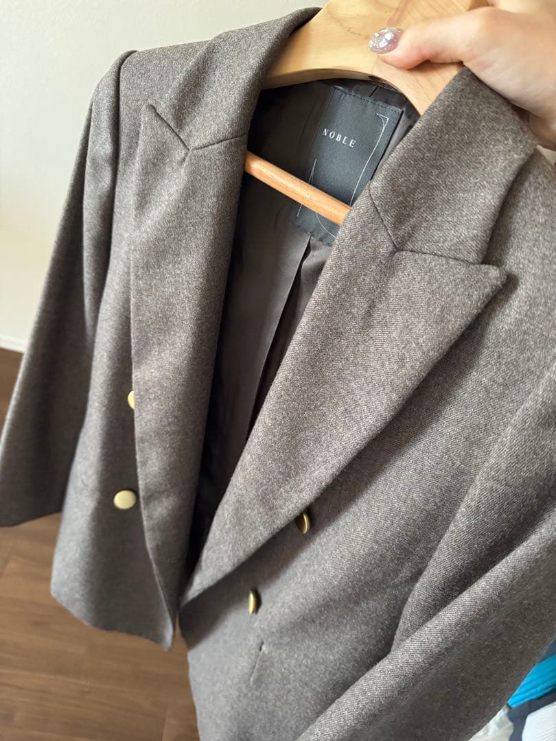 NOBLE ウールフラノピークドラペルジャケット 34