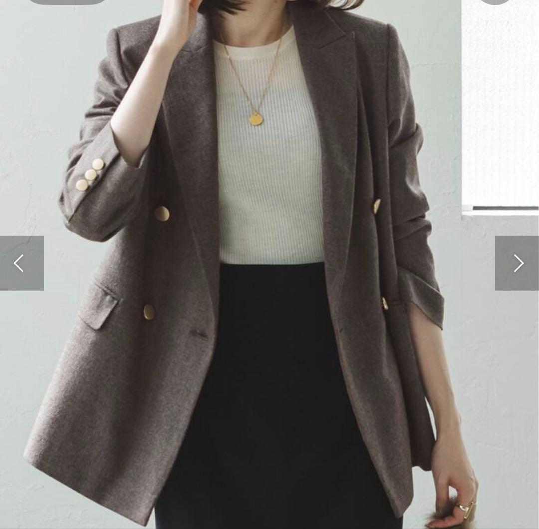 NOBLE ウールフラノピークドラペルジャケット 34