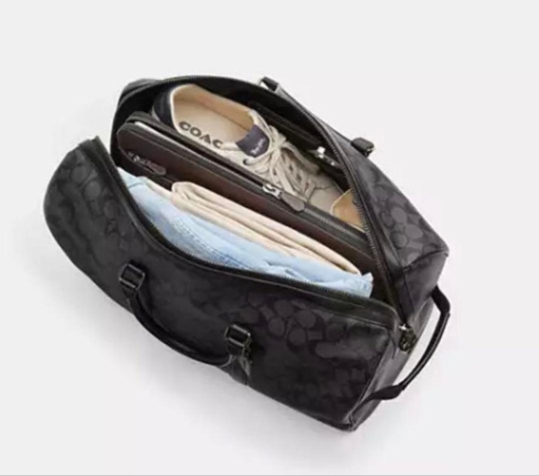 COACHコーチシグネチャーベンチュラーパッチボストンバッグ45cm