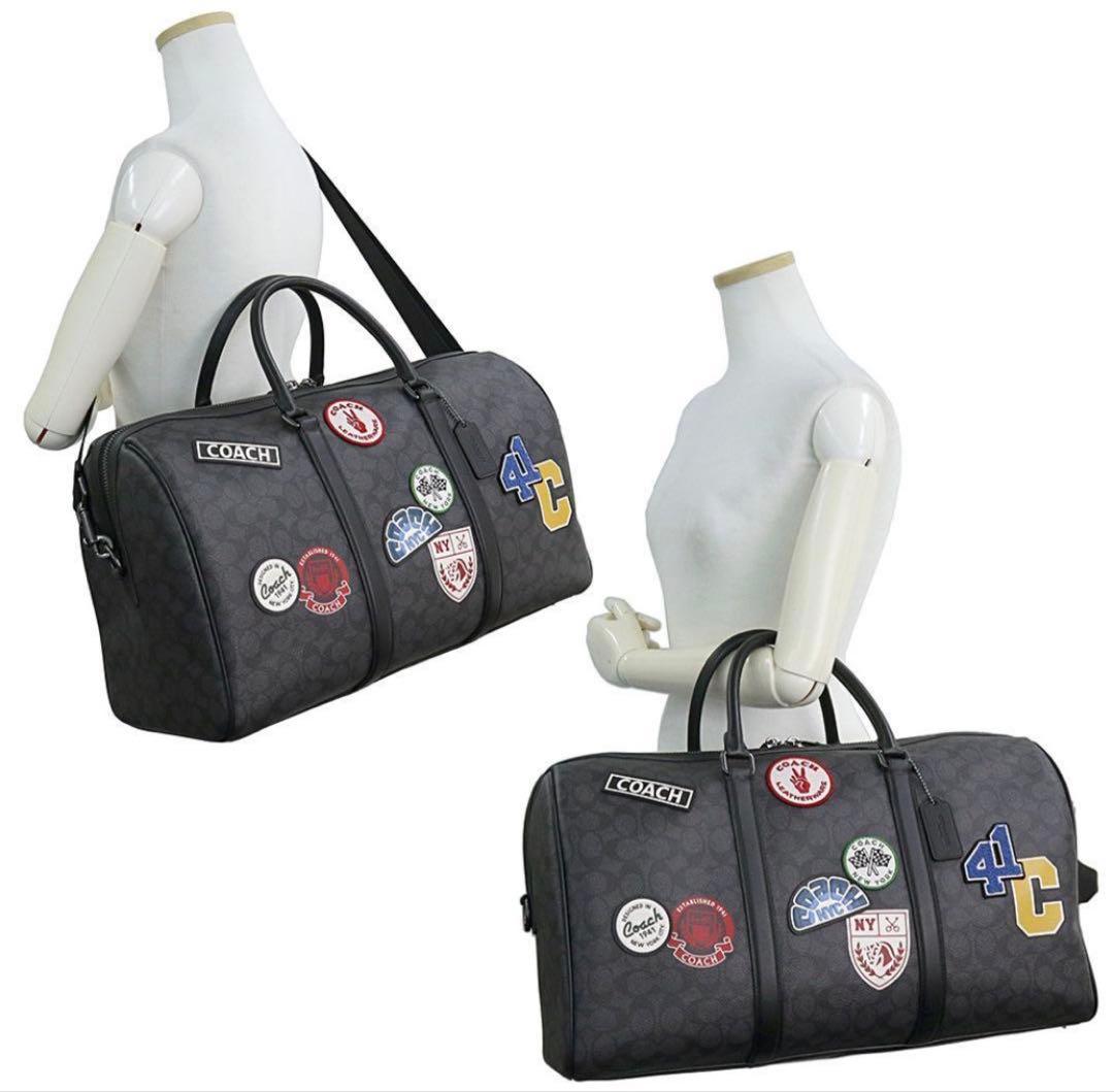 COACHコーチシグネチャーベンチュラーパッチボストンバッグ45cm