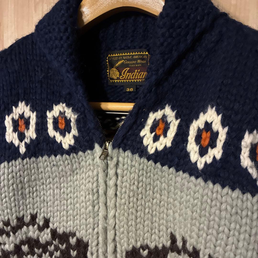 カナダ製 KANATA Indian カウチンセーター SIZE36 肉厚