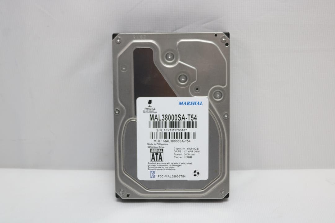 HDD 3.5インチ MARSHAL MAL38000SA-T54 8TB 中古