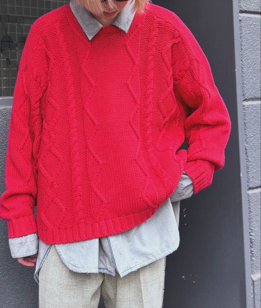 トップス ANCELLM CABLE STICH KNIT