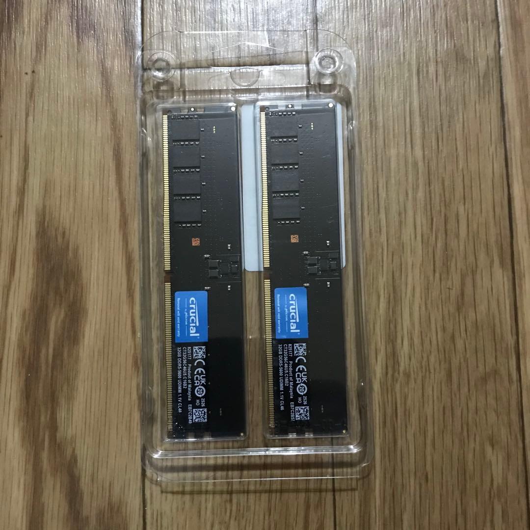 内蔵型SSD Crucial DDR5 64GB 5600 CT2K32G56C46U5