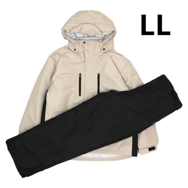スキーウェア メンズ 上下 耐水圧5000mm チケットホルダー ベージュ LL