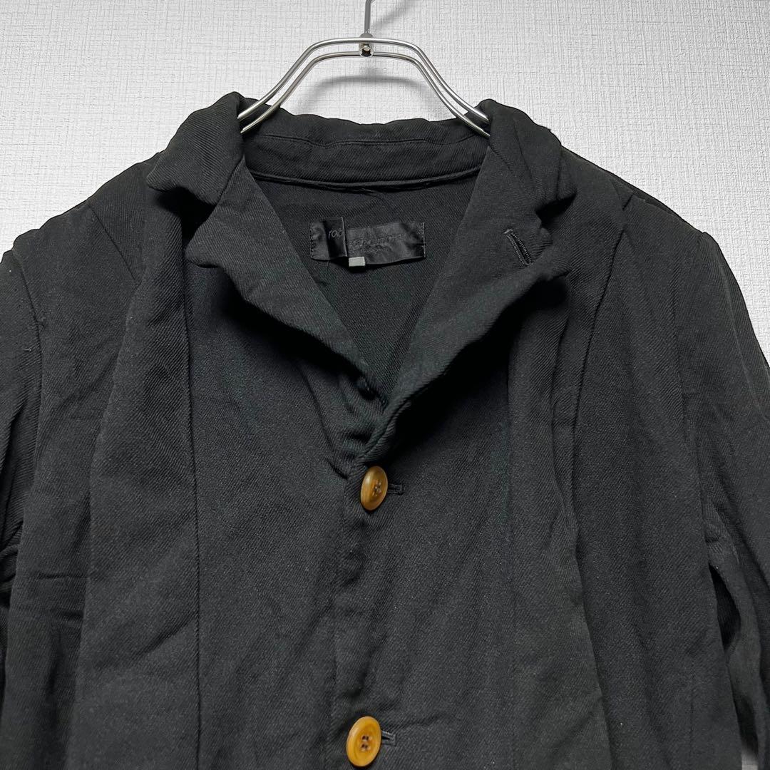 ローブドシャンブル コムデギャルソン ポリ縮絨 ベルトジャケット ハーネス調 黒