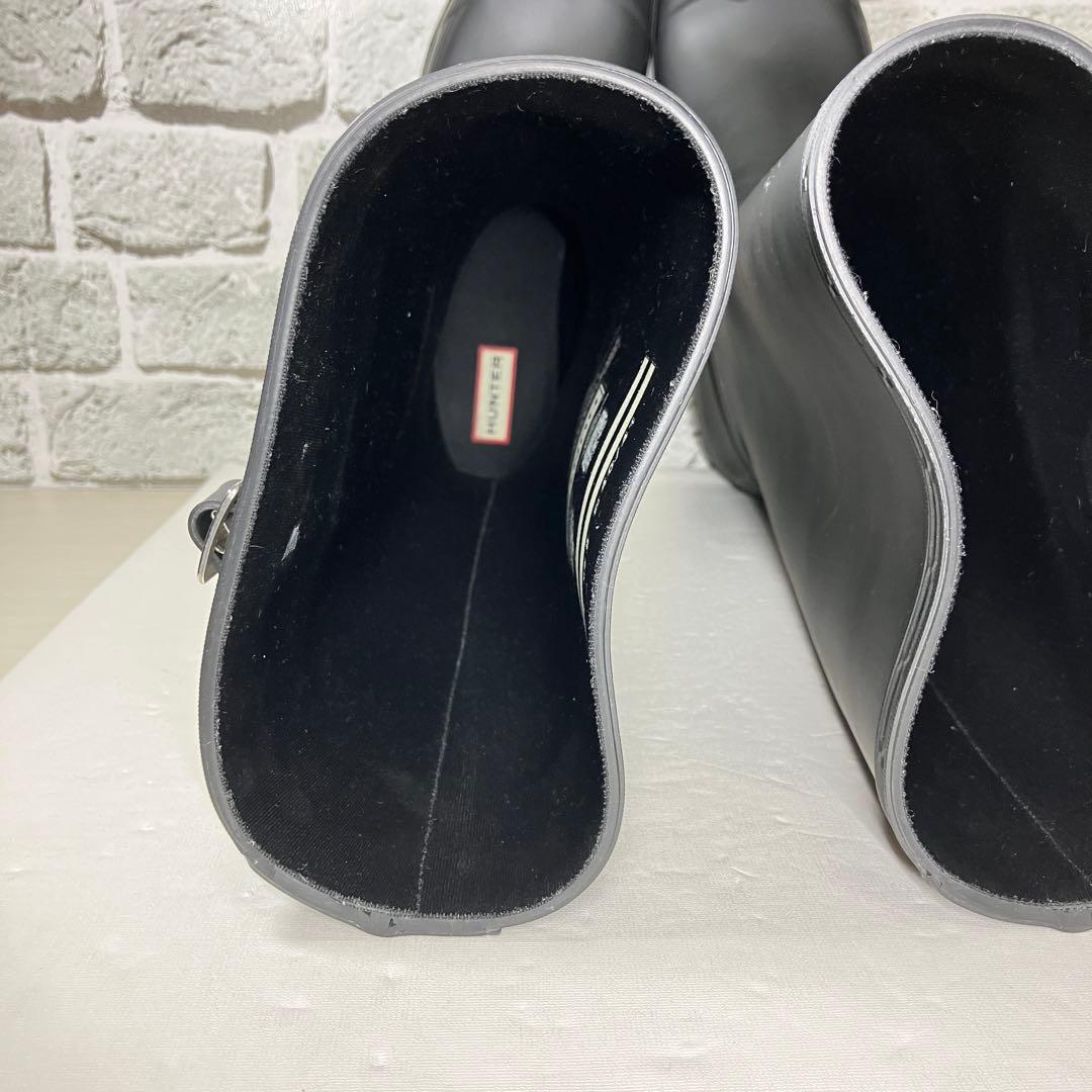 【試着程度】HUNTER レインブーツ 黒 ロング ラバー メンズ UK7