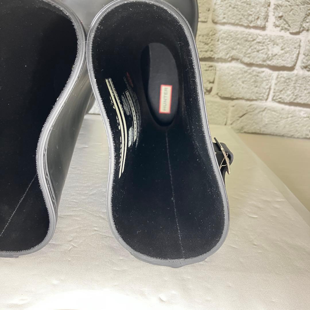 【試着程度】HUNTER レインブーツ 黒 ロング ラバー メンズ UK7