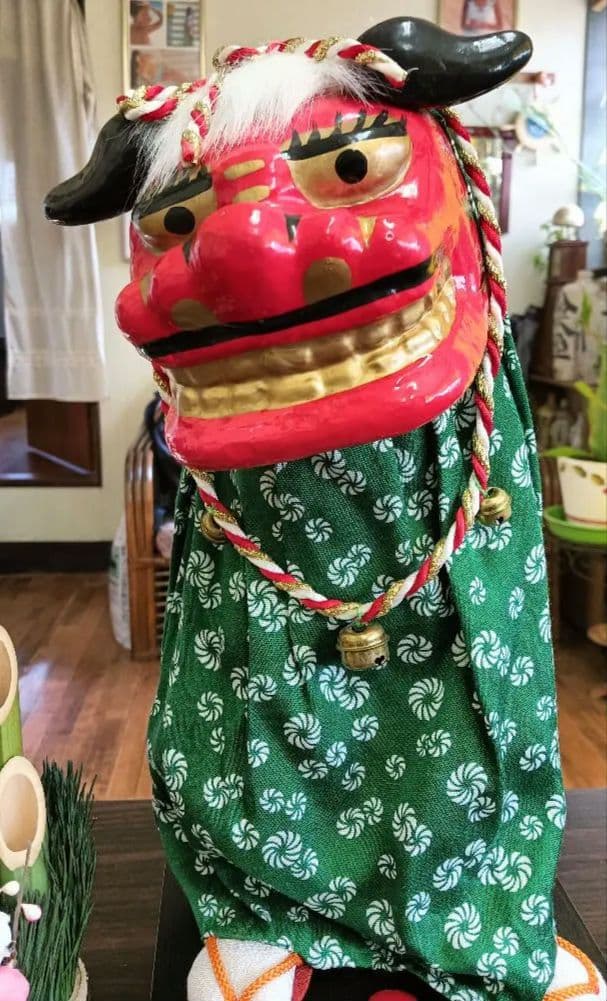 縁起物 踊る獅子舞 門松２つ付き ダンシング獅子舞 お正月 笛や太鼓 お囃子