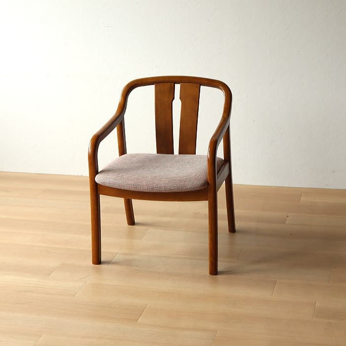 オールド カリモク アームチェア レトロ 肘付イス