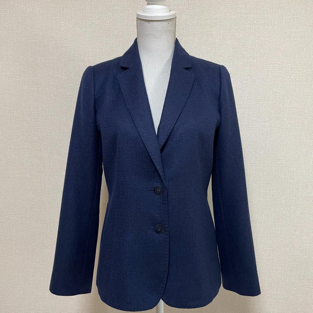 レリアン×ロロピアーナ ネイビー カシミア ビキューナ混ジャケット 9 日本製
