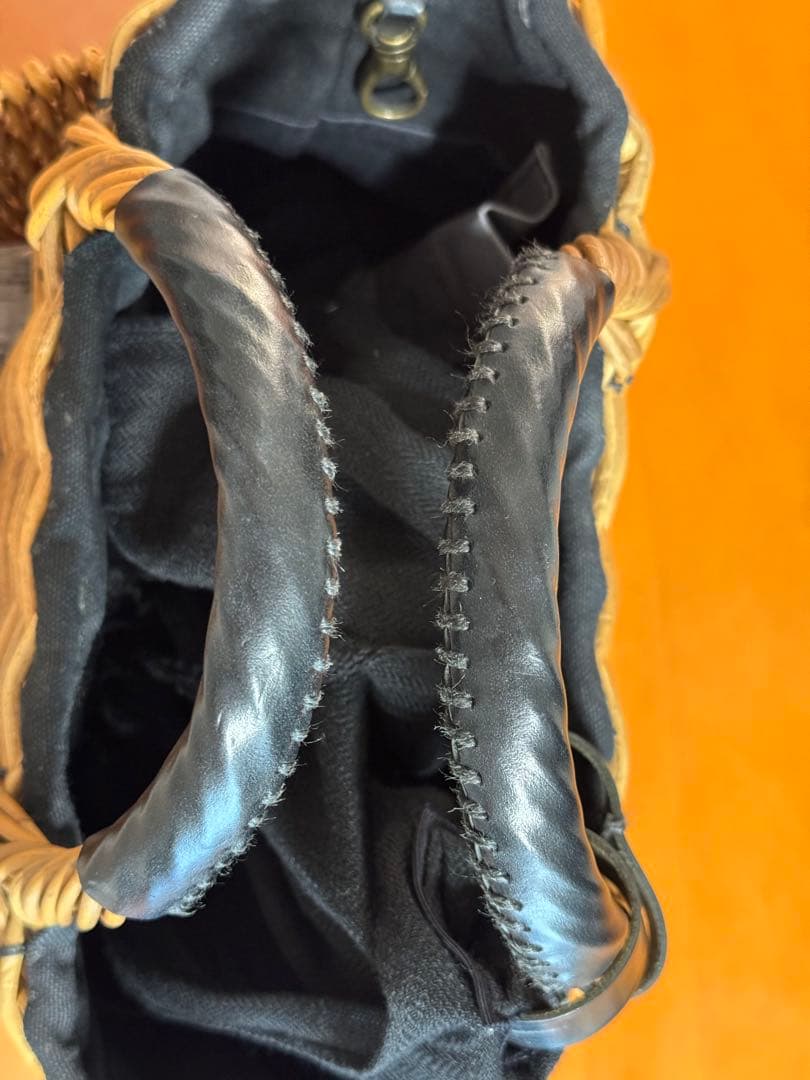 【あきあき】ebagos ポケット付バスケットBLACK