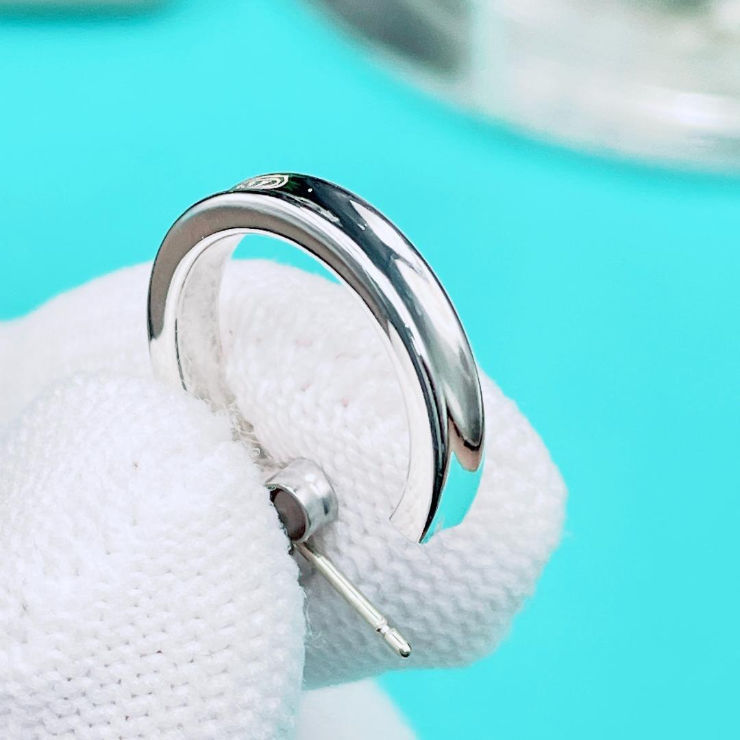 ◇ティファニー◇新品仕上済 1837 ナロー フープ ピアス 925 2.12g