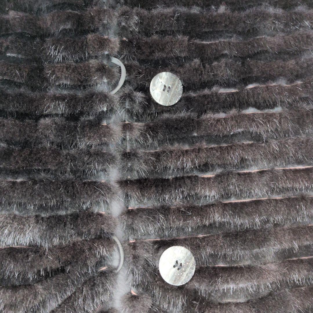 ア*ア様 フード付き ブラックミンクリバーシブルジレ