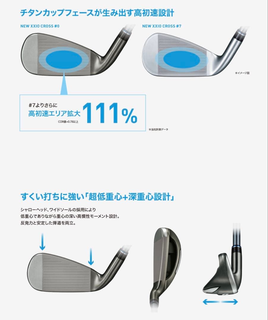 ゴルフ　ダンロップ　ゼクシオクロス　0番アイアン