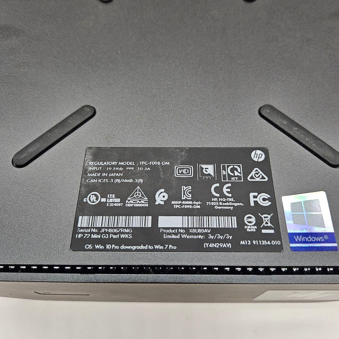 ミニPC HP Z2 Mini G3 WorkStation | SSD 256 GB