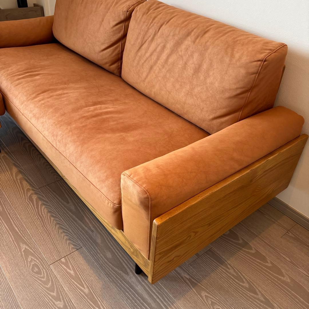 (6/8発送)unico TREL(トレル)ソファ 3シーター オットマン付き