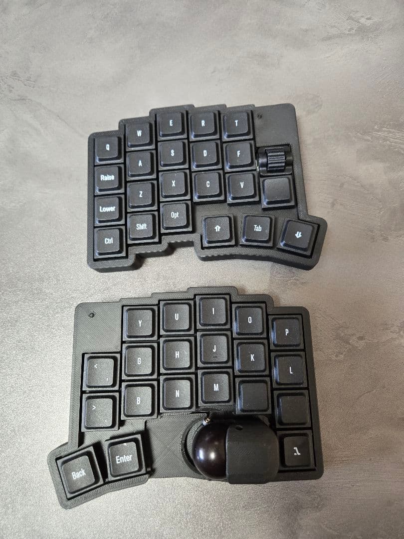 roBa-LP フルセット 無線接続 左右分割 トラックボール キーボード