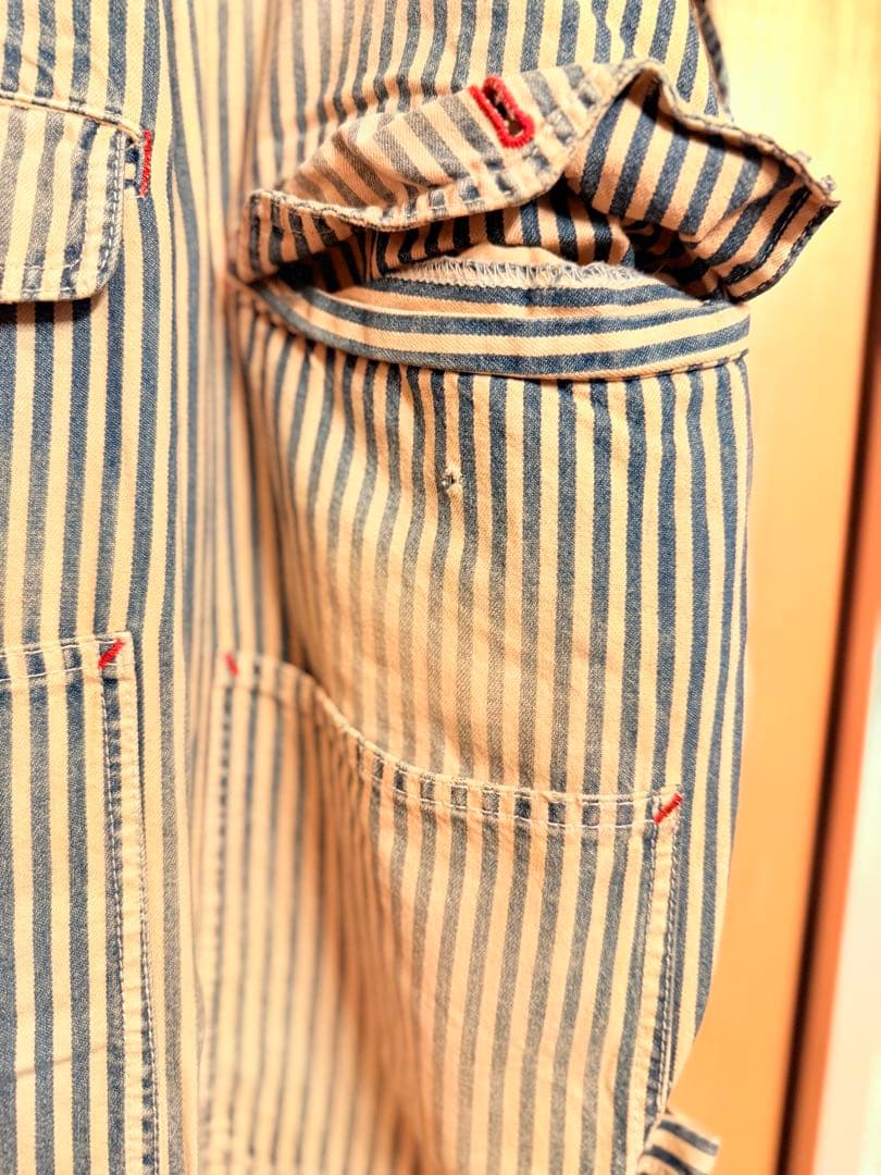 レッドリーチェ　ヒッコリー デニムオーバーオール