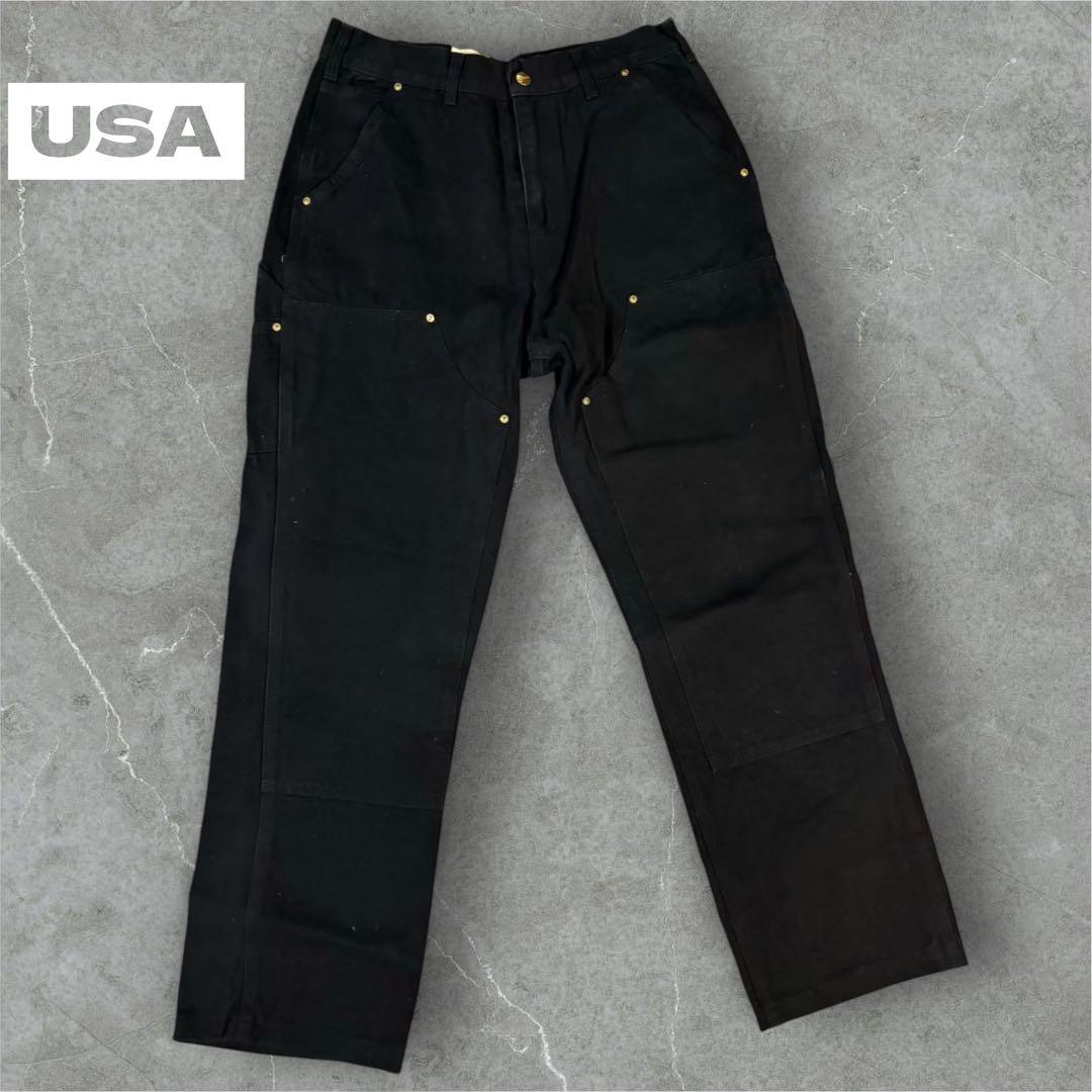 Carhartt B01 ブラック ダブルニー USA製#421