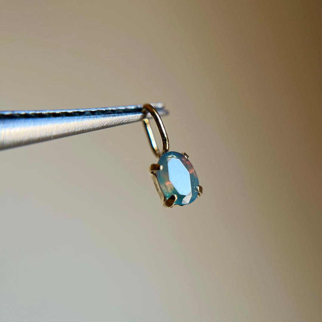 K18 天然石アレキサンドライトoval希少　レア　ペンダントトップ18金 2