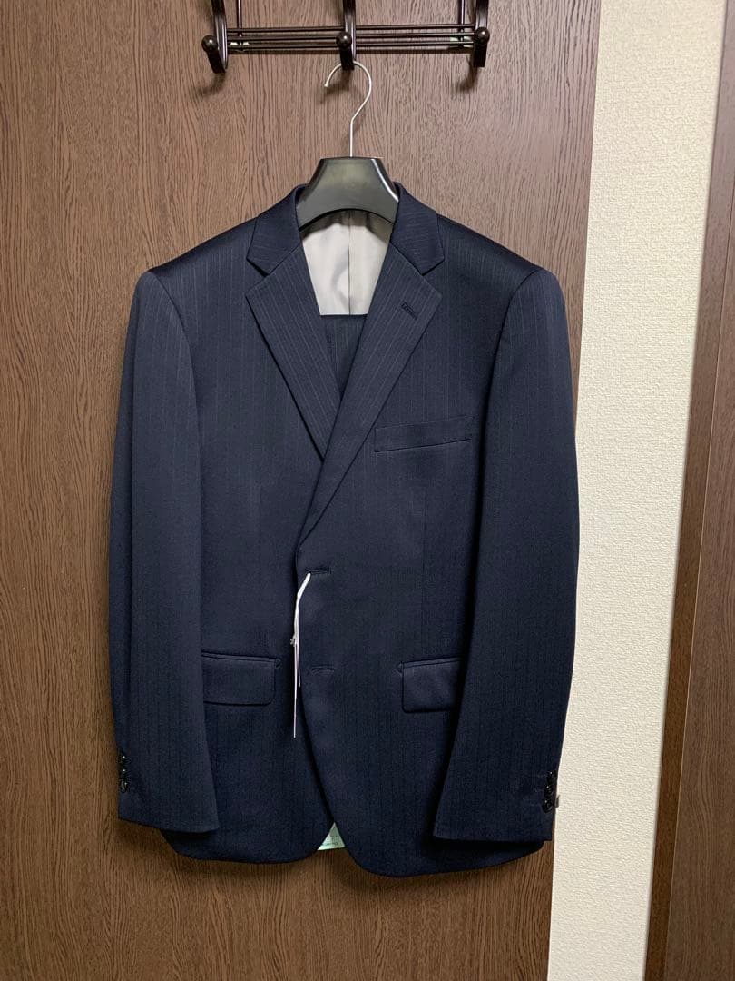 AB4新品未使用！快適ウォッシャブルストレッチスーツ！定番ネイビー！小訳！秋冬春