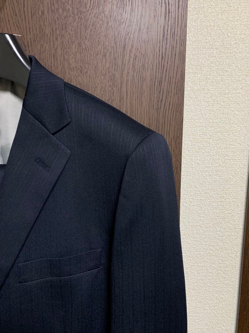 AB4新品未使用！快適ウォッシャブルストレッチスーツ！定番ネイビー！小訳！秋冬春