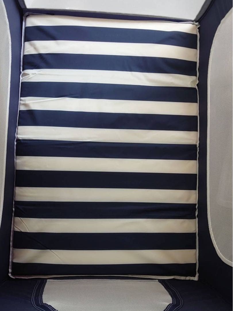 KATOJI ポータブルベビーベッド　ネイビー　マット付き63711