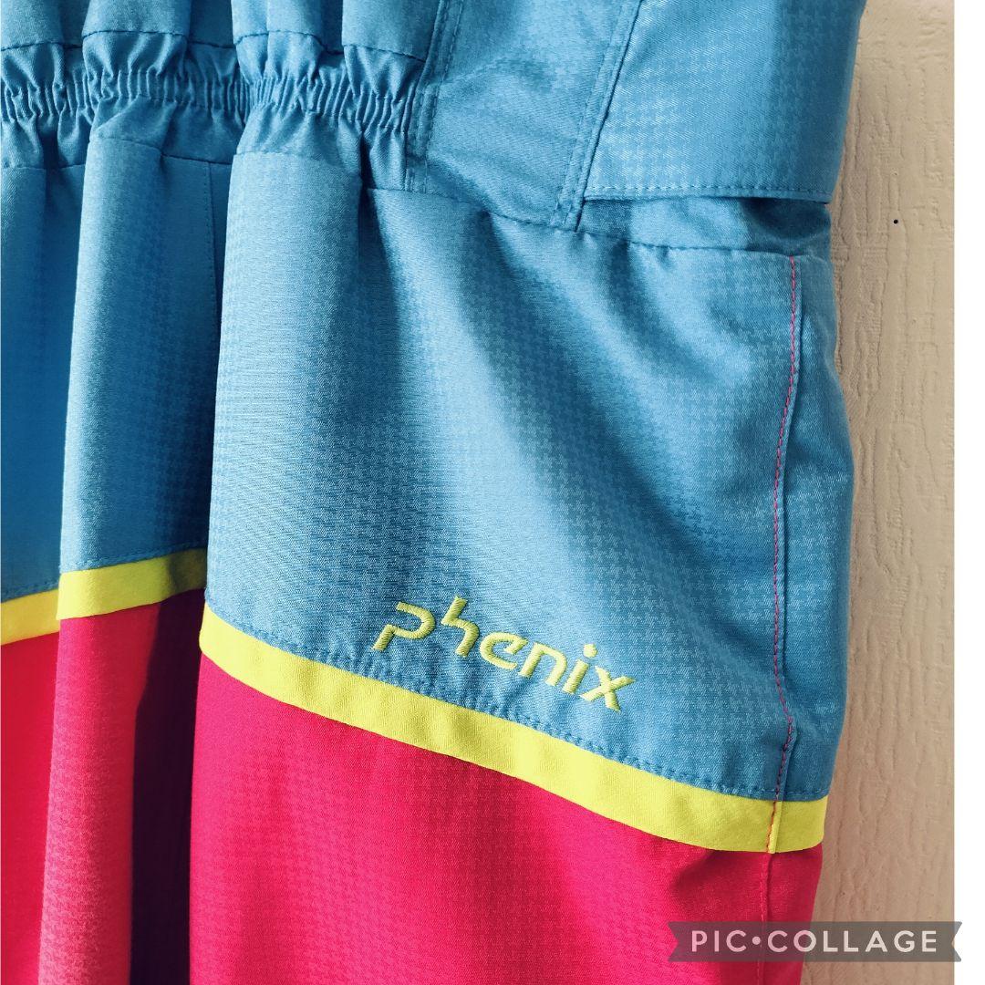 美品　Phenix　スキーウェア　女の子150 140　雪結晶ブルー×ピンク上下