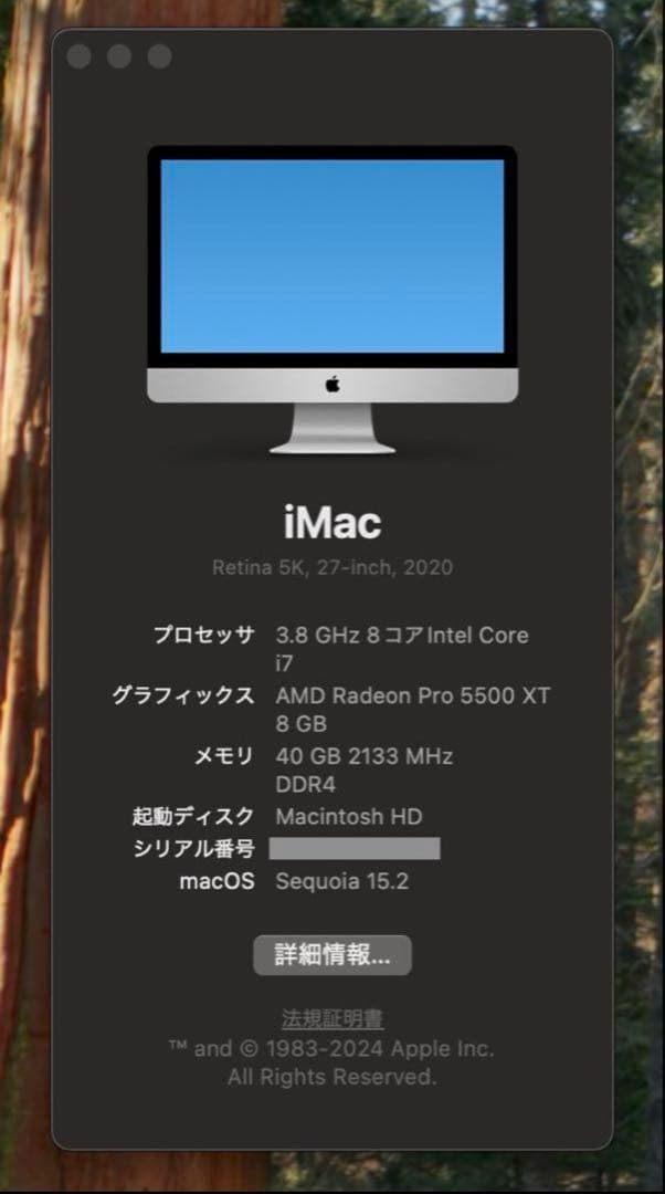 iMac (27-inch, 2020) VESA仕様 1TB 10GbT
