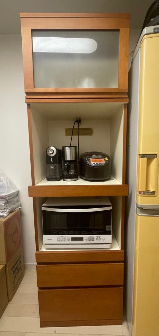 食器棚　キッチン収納　キッチンラック　収納棚　 レンジ台