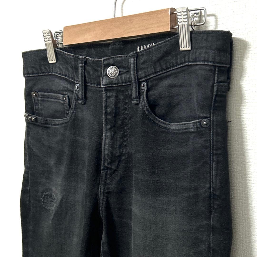 HYSTERIC GLAMOUR　リメイクスリムパンツ　ストレッチダメージデニム