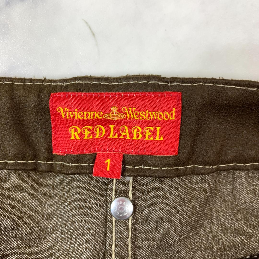 LA7192 ヴィヴィアンウエストウッドレッドレーベル ミニスカート 茶色 1