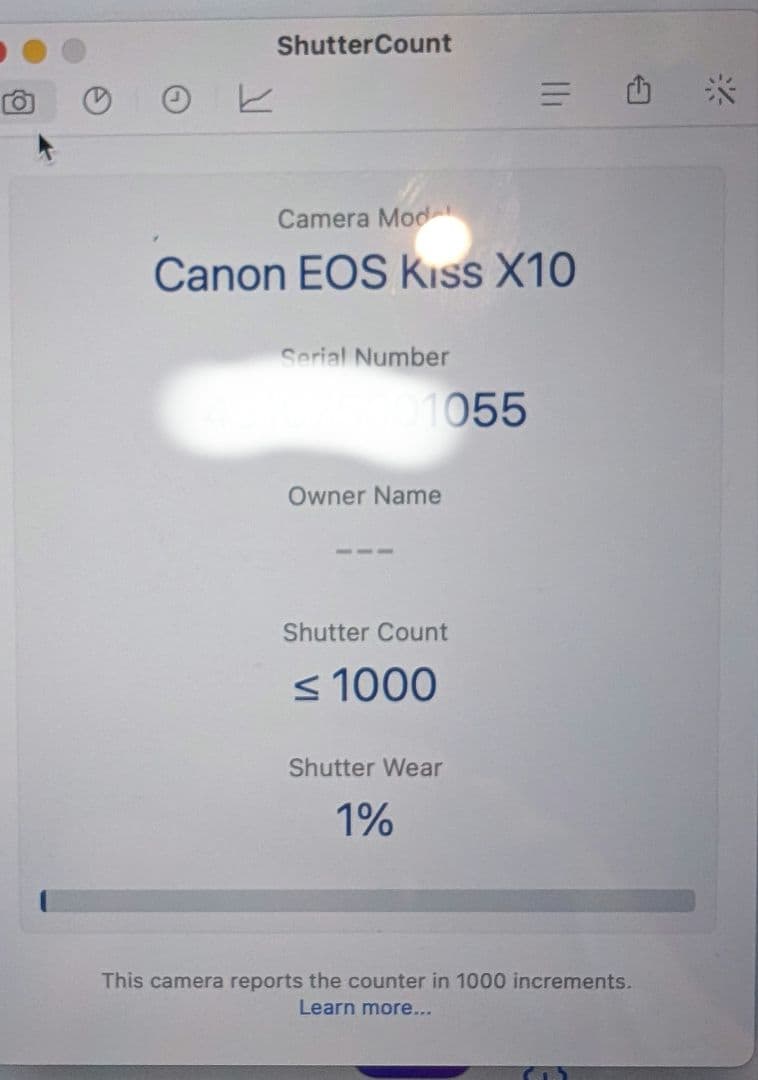 ほぼ新品Canon EOS kiss X10 ボディのみ シャッター1000以下
