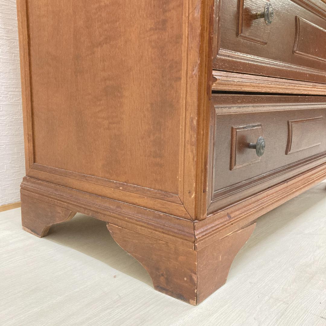 イギリス　アンティーク　４段チェスト　タンス　収納