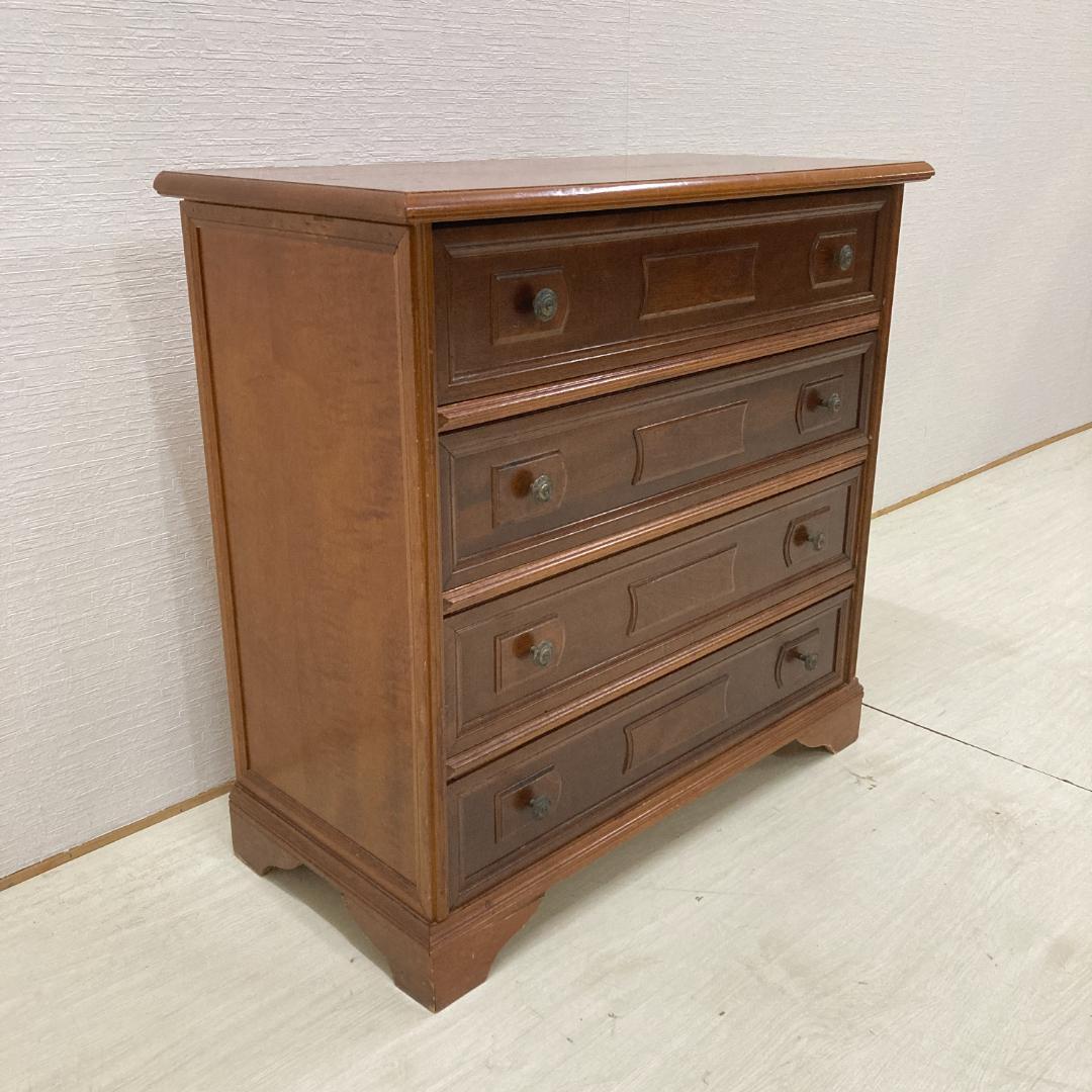 イギリス　アンティーク　４段チェスト　タンス　収納