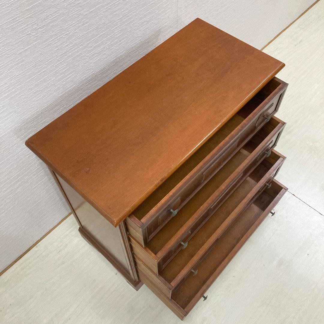 イギリス　アンティーク　４段チェスト　タンス　収納