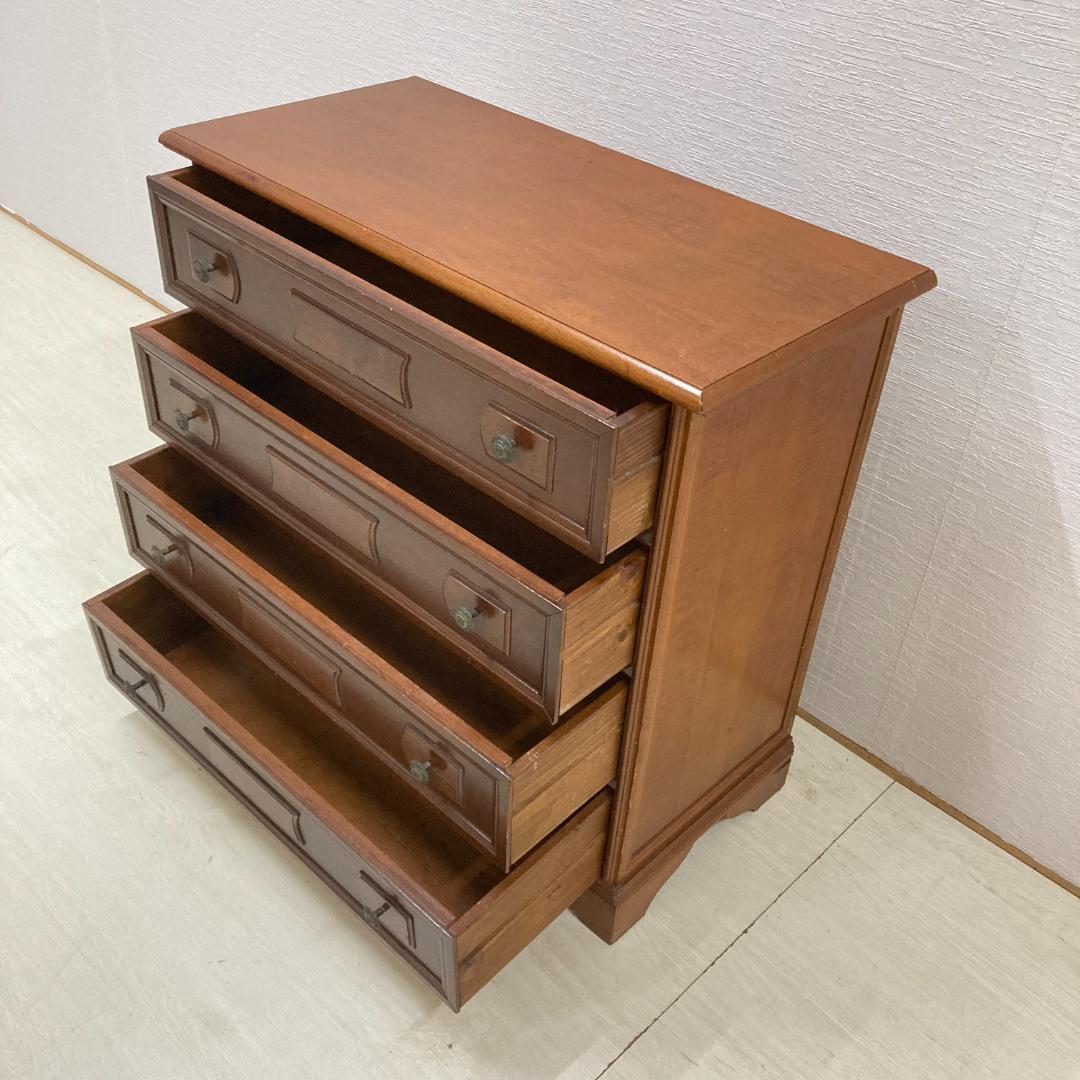 イギリス　アンティーク　４段チェスト　タンス　収納